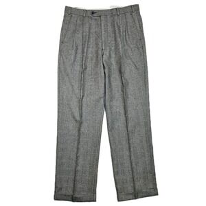 Brooks Brothers Wool Cashmere Trousers Men 34x30 Dress Pants Glen Plaid Flannel